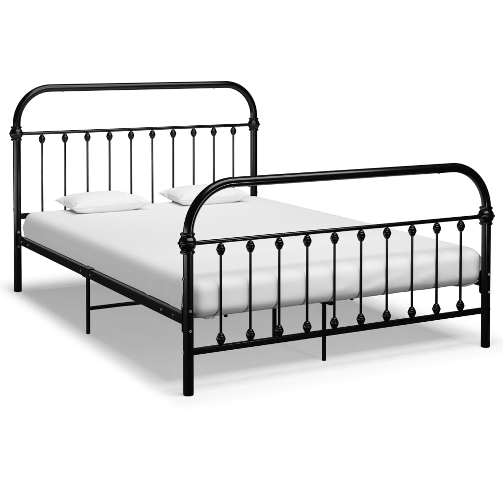 vidaXL Cadru de pat, negru, 160 x 200 cm, metal vidaXL