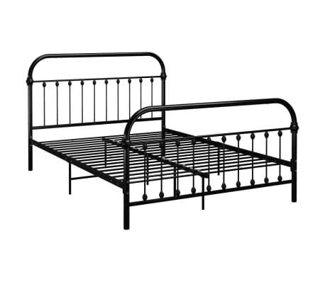 vidaXL Bed Frame Black Metal 160x200 cm