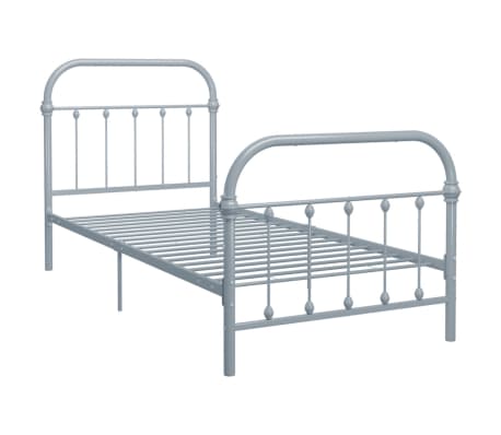 vidaXL Cadru de pat, gri, 100 x 200 cm, metal