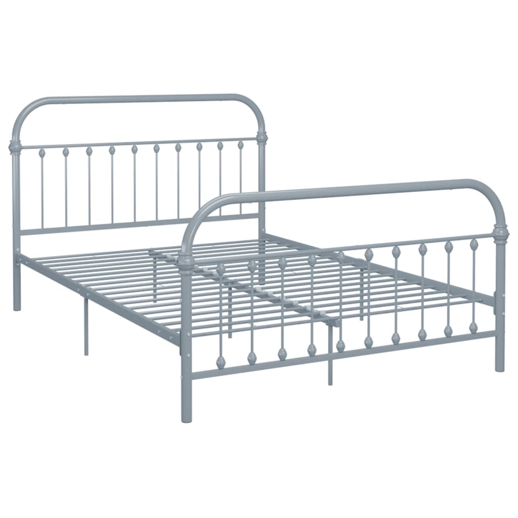 vidaXL Bedframe metaal grijs 160x200 cm afbeelding