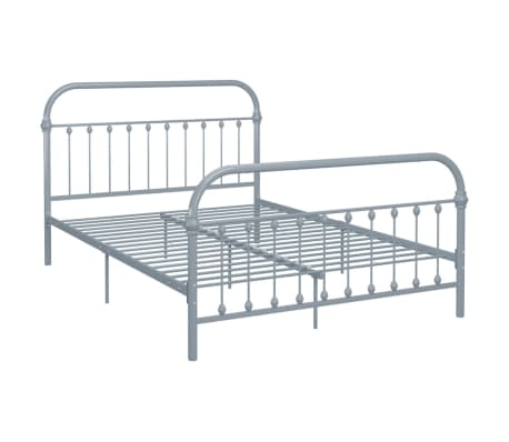 vidaXL Bed Frame without Mattress Grey Metal 160x200 cm