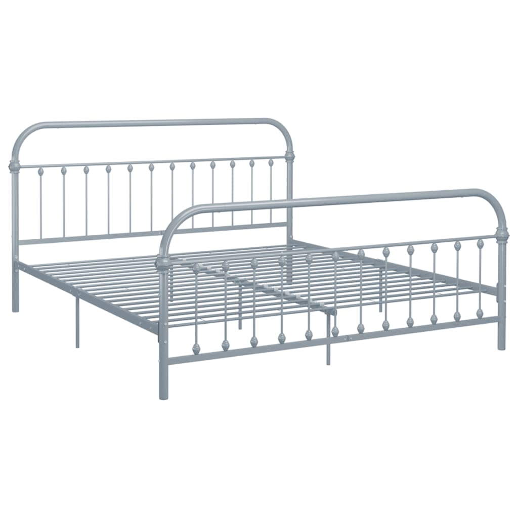 

vidaXL Bedframe metaal grijs 180x200 cm