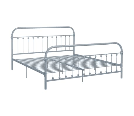 vidaXL Sengeramme grå metall 180x200 cm