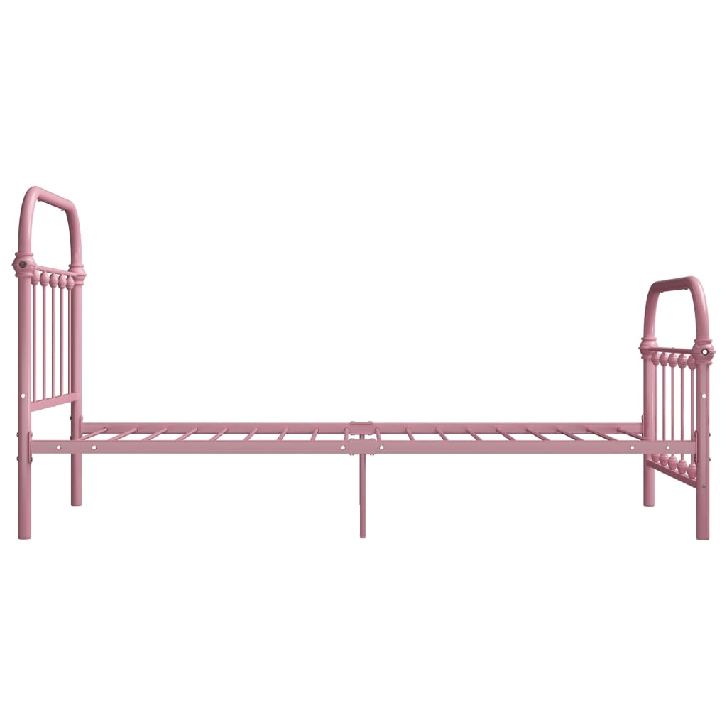 Thumbnail - vidaXL Bettgestell Rosa Metall 100 × 200 cm