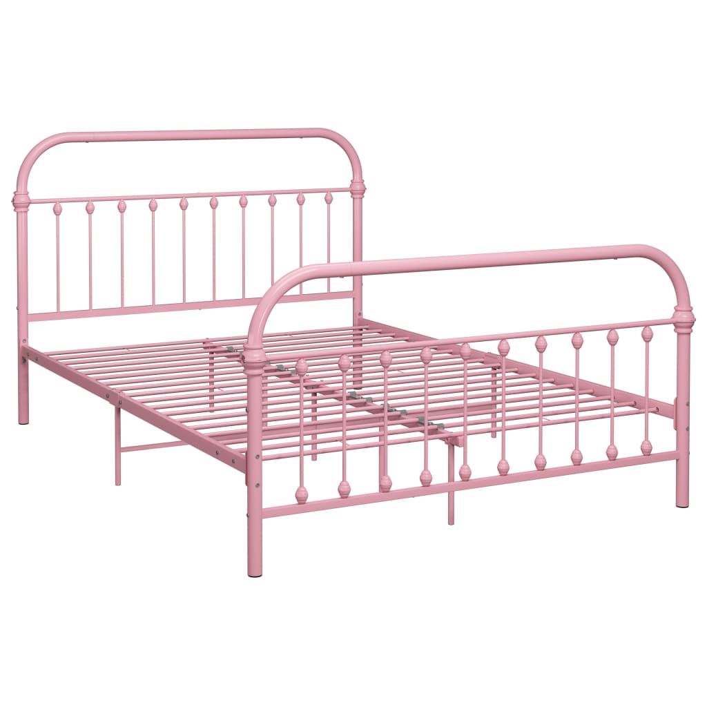 

vidaXL Bedframe metaal roze 140x200 cm