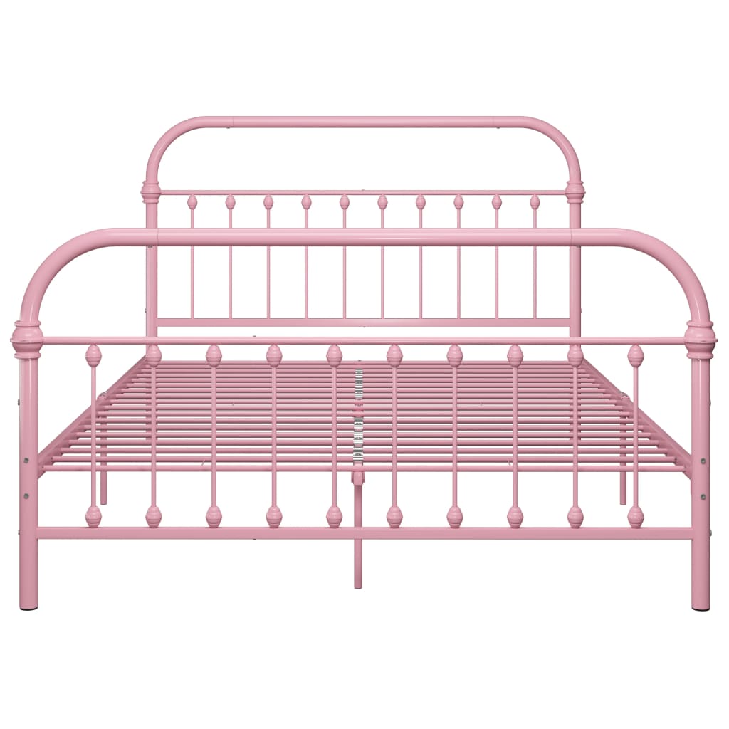 Cadru de pat, roz, 160 x 200 cm, metal