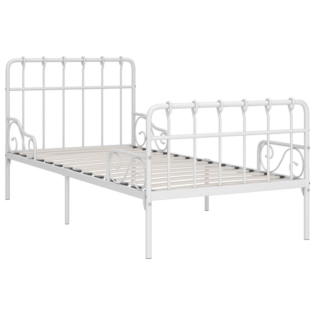 vidaXL Bedframe met lattenbodem metaal wit 90x200 cm afbeelding