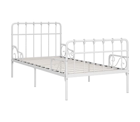 vidaXL Cadre de lit sans matelas avec sommier &agrave; lattes m&eacute;tal 90x200 cm
