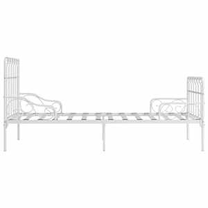 Rám postele s laťkovým roštem bílý kov 90 x 200 cm - obrázek 4