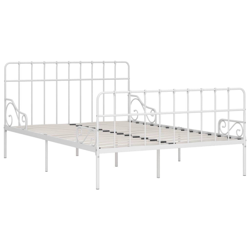 

vidaXL Bedframe met lattenbodem metaal wit 120x200 cm