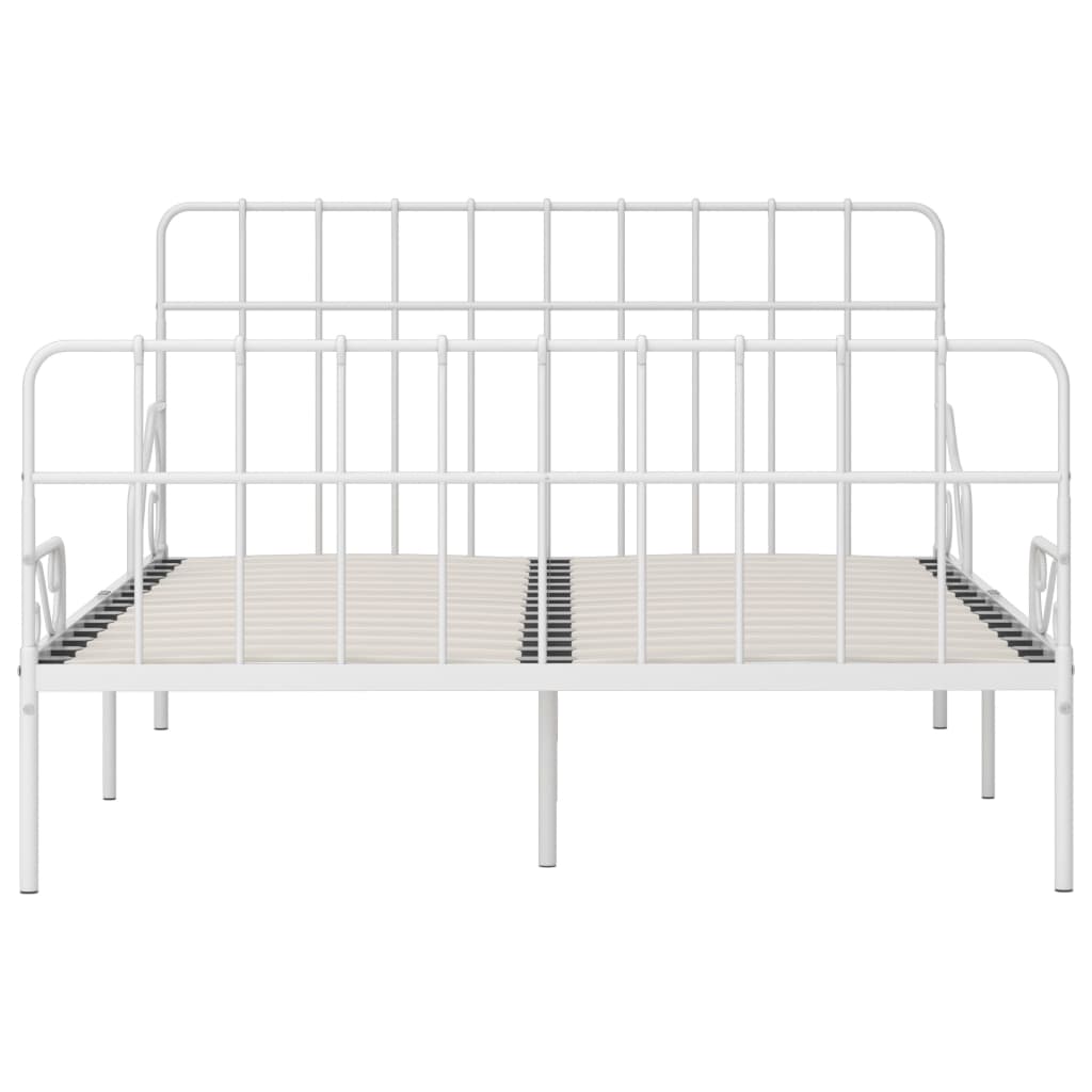 Alternativ bild 3 för VidaXl Sängram Med Ribbotten Vit Metall 120X200 Cm