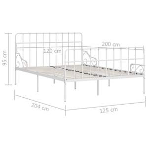 Rám postele s laťkovým roštem bílý kov 120 x 200 cm - obrázek 5