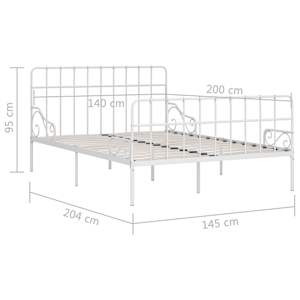 Rám postele s laťkovým roštem bílý kov 140 x 200 cm - obrázek 5