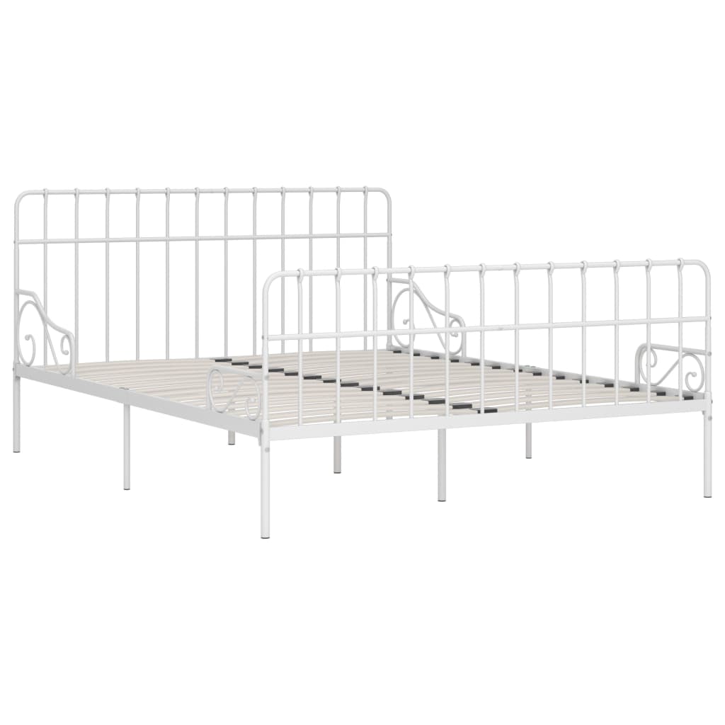 

vidaXL Bedframe met lattenbodem metaal wit 180x200 cm