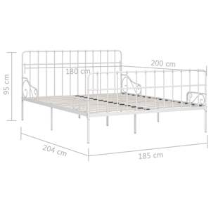 Rám postele s laťkovým roštem bílý kov 180 x 200 cm - obrázek 5