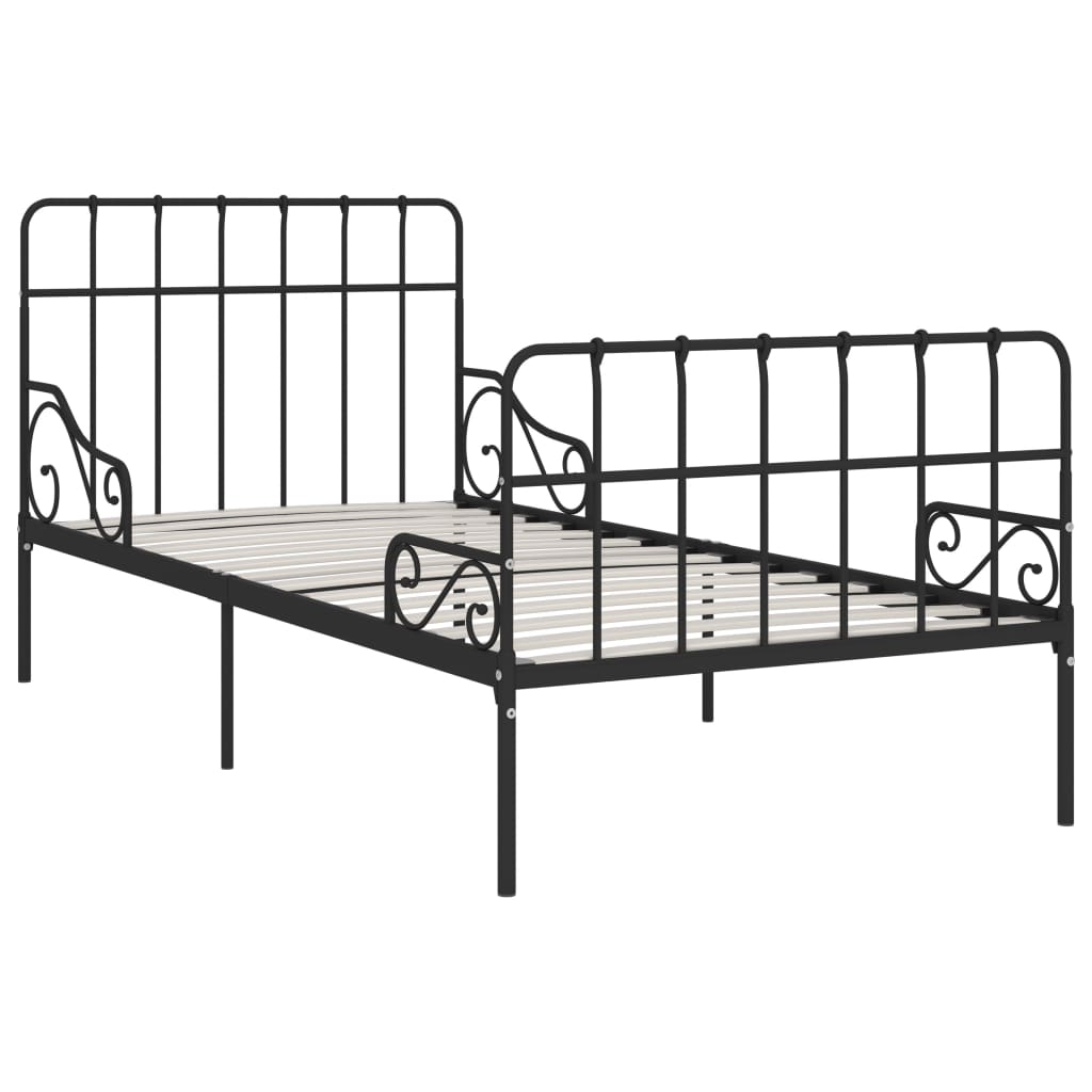 vidaXL Estructura de cama con somier metal negro 100x200 cm