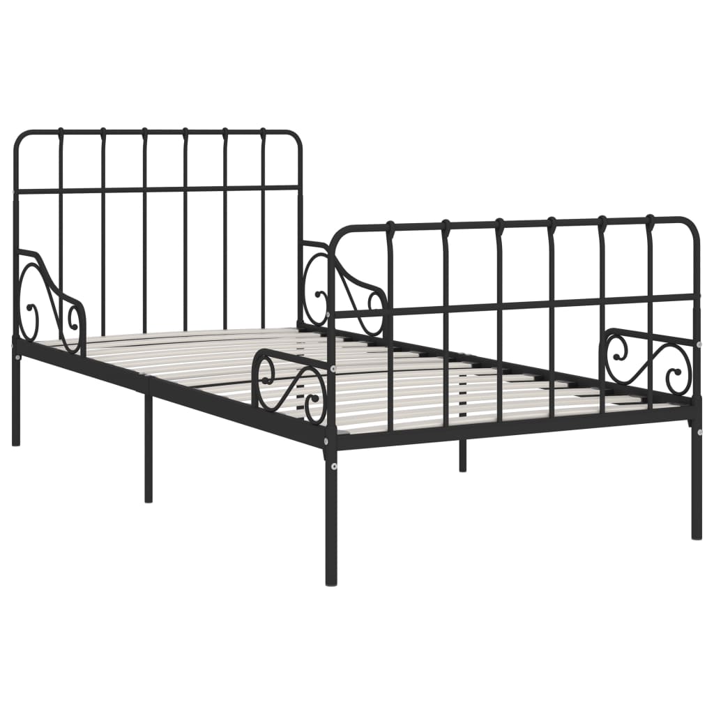 

vidaXL Bedframe met lattenbodem metaal zwart 100x200 cm