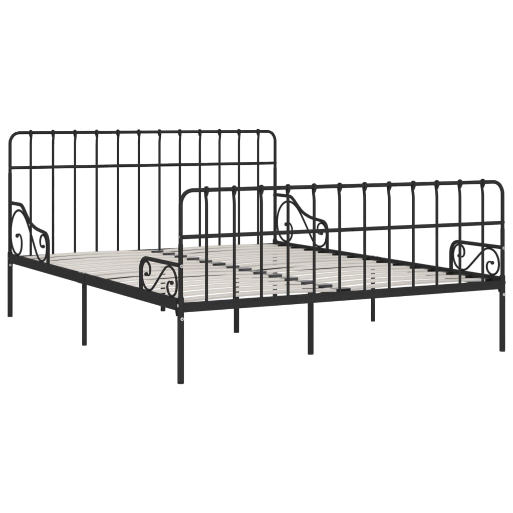 

vidaXL Bedframe met lattenbodem metaal zwart 180x200 cm