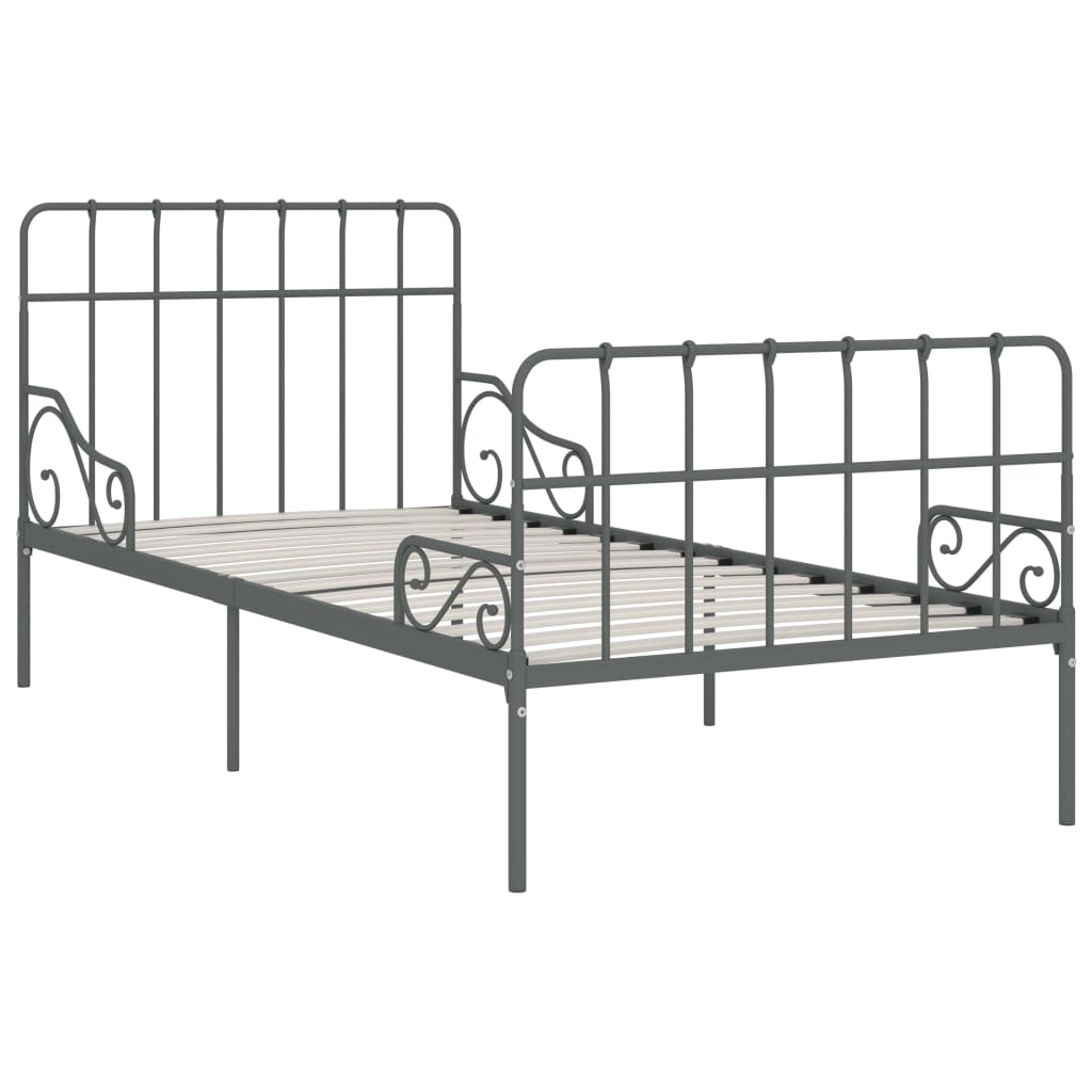 

vidaXL Bedframe met lattenbodem metaal grijs 100x200 cm