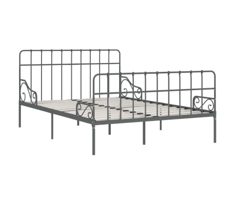 vidaXL Estrutura de cama com estrado de ripas 120x200 cm metal cinza