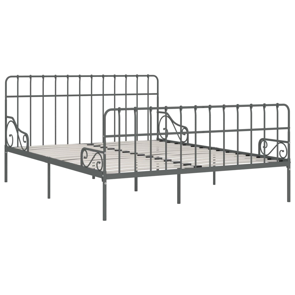 vidaXL Estructura de cama con somier metal gris 180x200 cm