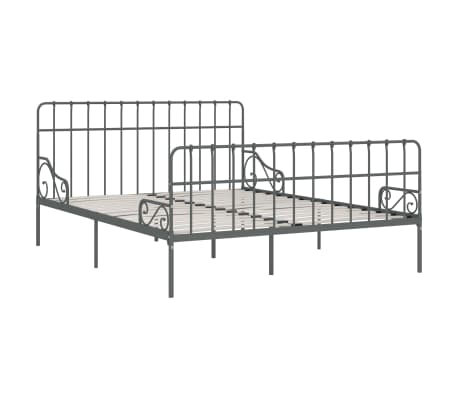 vidaXL Estructura de cama con somier metal gris 180x200 cm