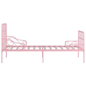 Rám postele s laťkovým roštem růžový kov 100 x 200 cm - obrázek 4