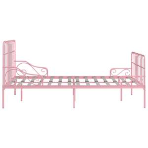 Rám postele s laťkovým roštem růžový kov 120 x 200 cm - obrázek 4