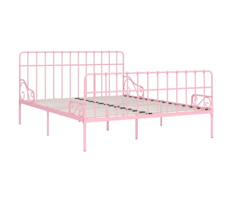 vidaXL sengestel med lamelbund 180 x 200 cm metal pink