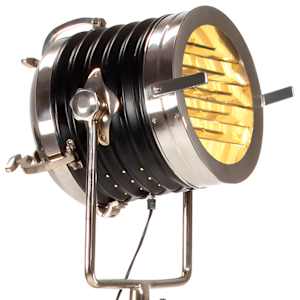 Stojací lampa na stativu černá masivní mangovník 171 cm - obrázek 7
