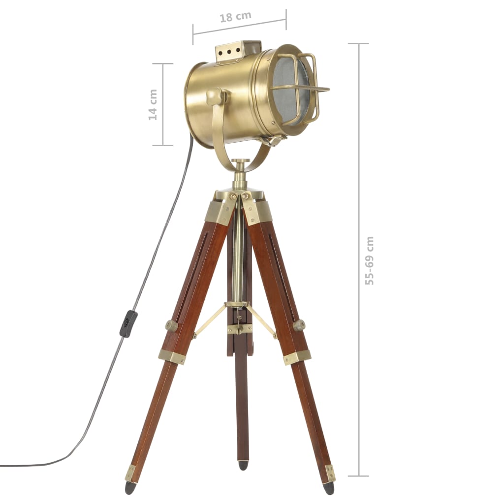 Vloerlamp driepoot 69 cm massief mangohout image 15