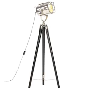 Stojací lampa na stativu černá masivní mangovníkové dřevo 97 cm - obrázek 1