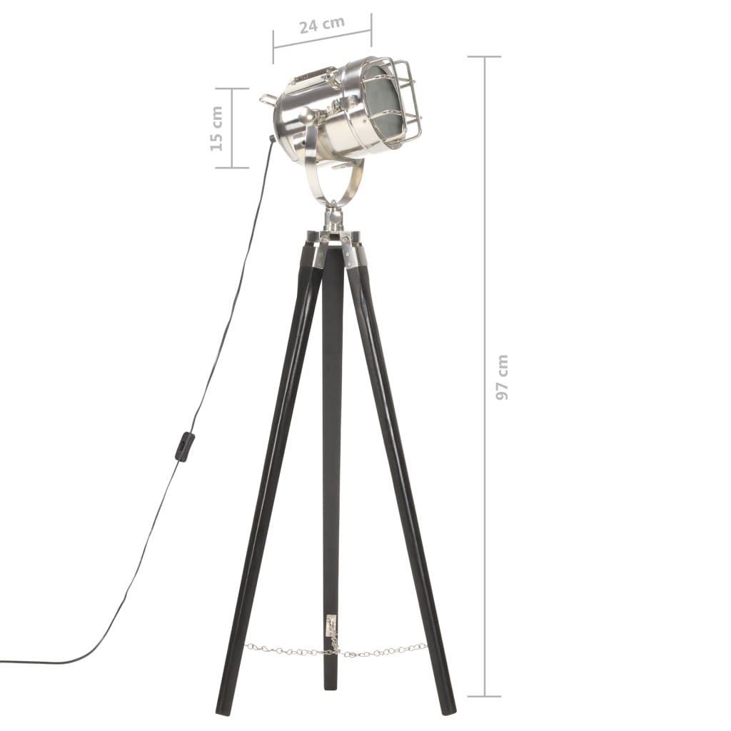 Stojací lampa na stativu černá masivní mangovníkové dřevo 97 cm - obrázek 14