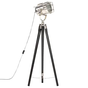 Stojací lampa na stativu černá masivní mangovníkové dřevo 97 cm - obrázek 2