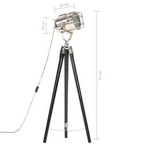 Stojací lampa na stativu černá masivní mangovníkové dřevo 97 cm - obrázek 14