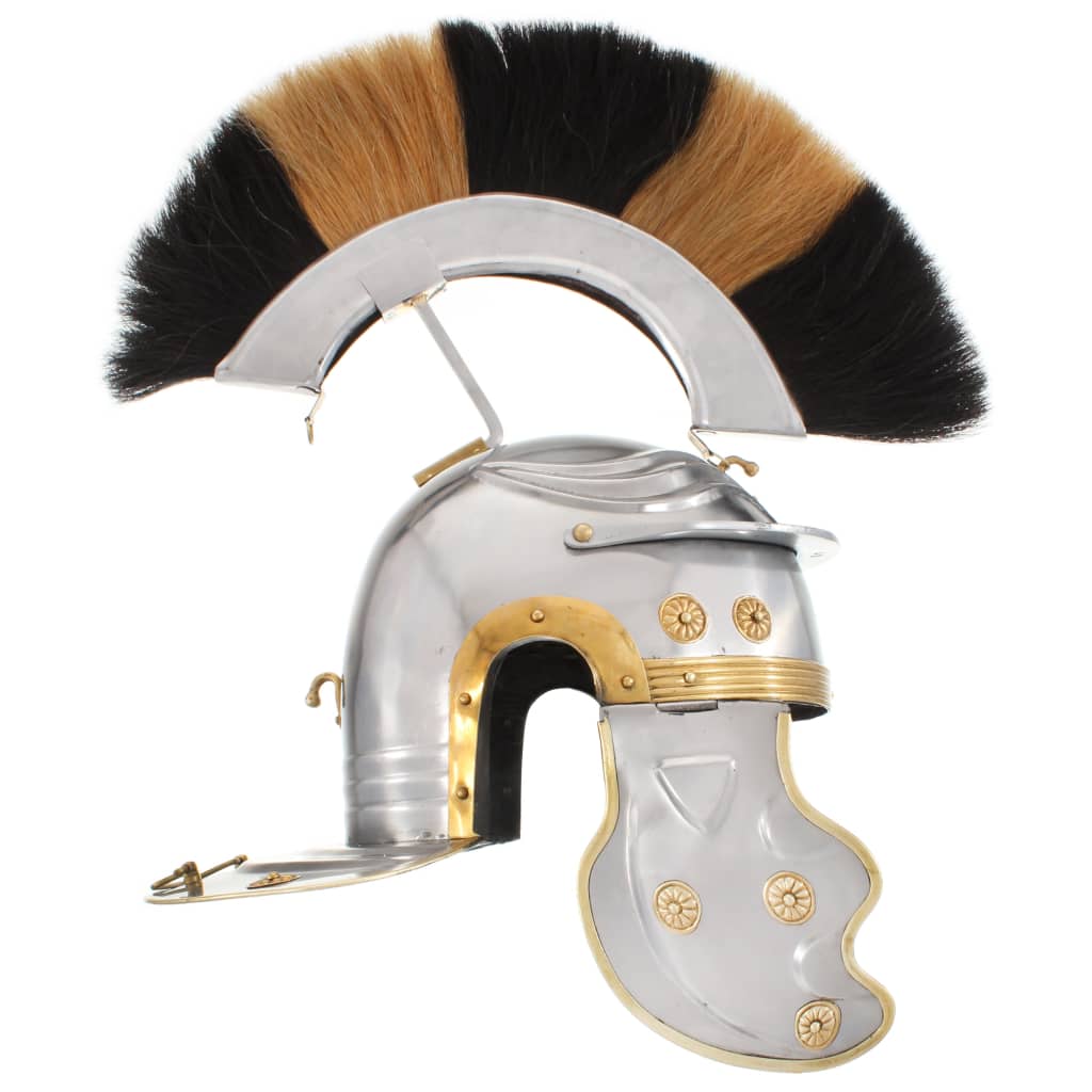 vidaXL Soldatenhelm Romeins replica LARP staal zilverkleurig afbeelding