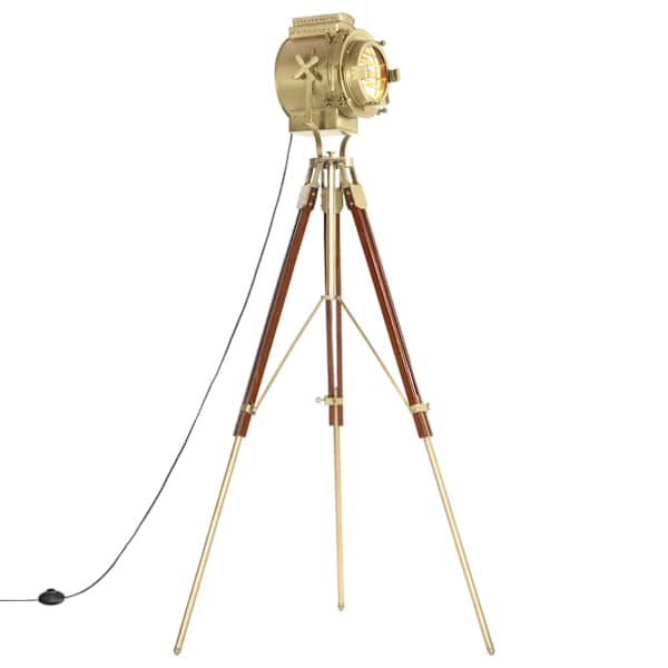 vidaXL kolme jalaga p&otilde;randalamp, mangopuit, 193 cm