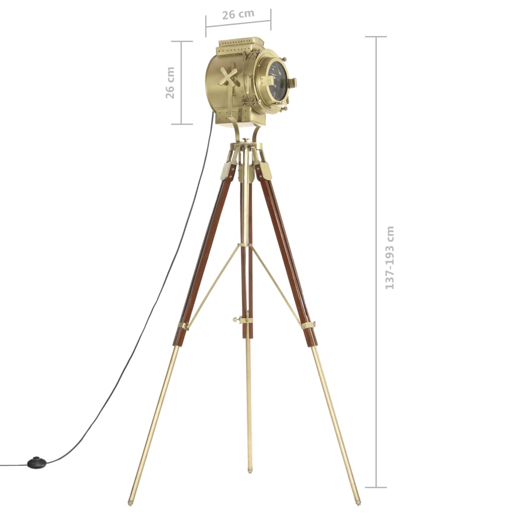 Vloerlamp driepoot 193 cm massief mangohout image 15