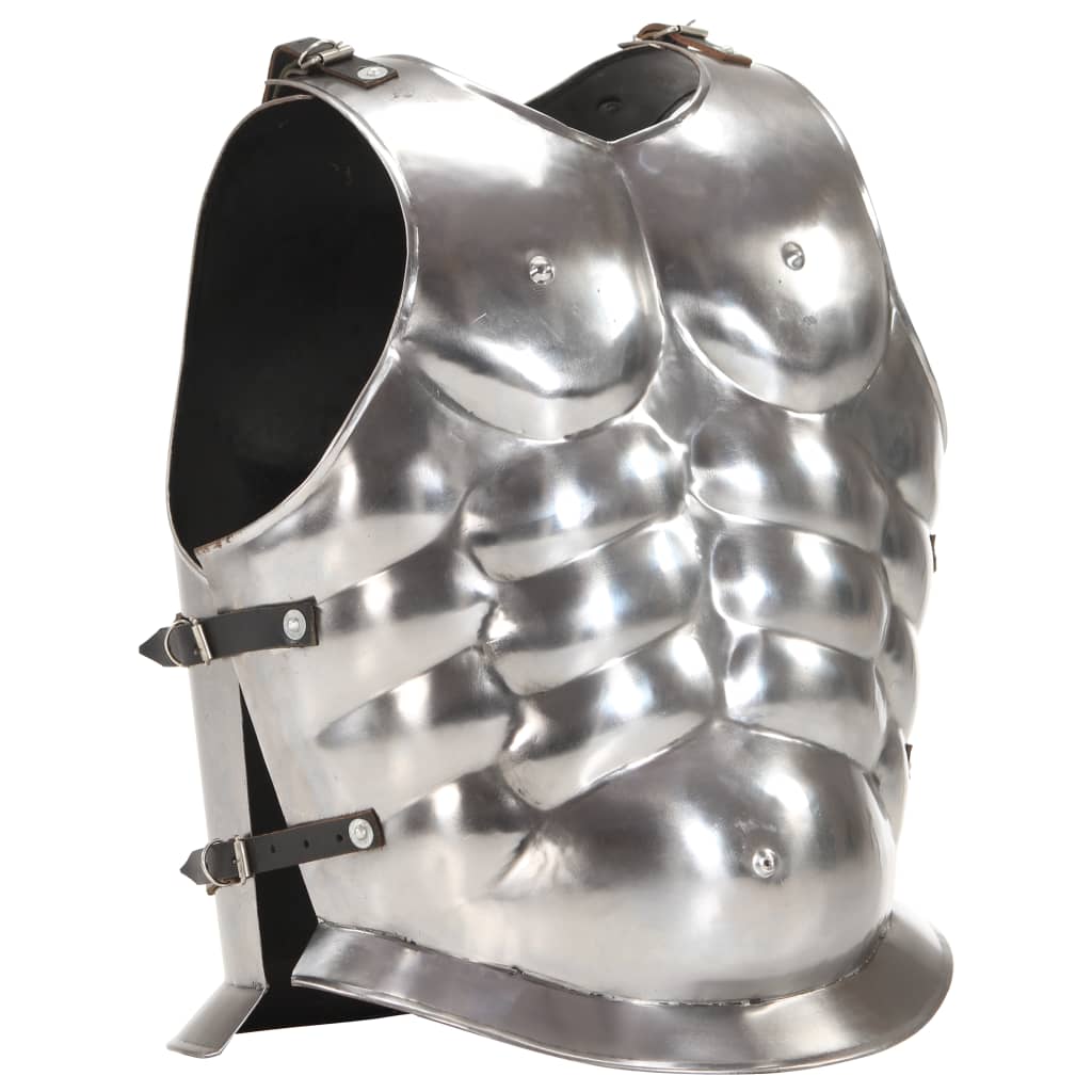 vidaXL Armură de corp soldat roman, jocuri de rol, argintiu, oțel