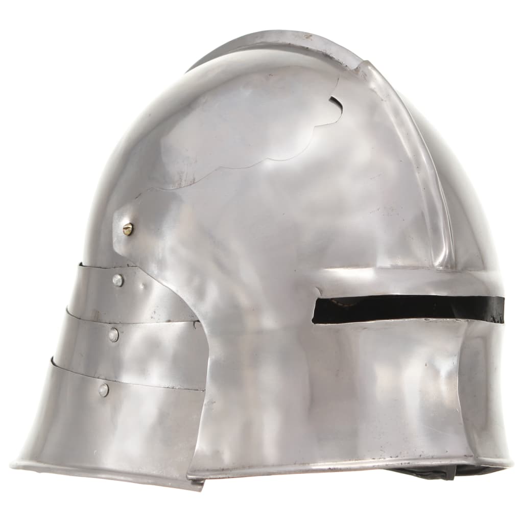 vidaXL Coif cavaler medieval, antichizat, joc de rol, argintiu, oțel vidaXL