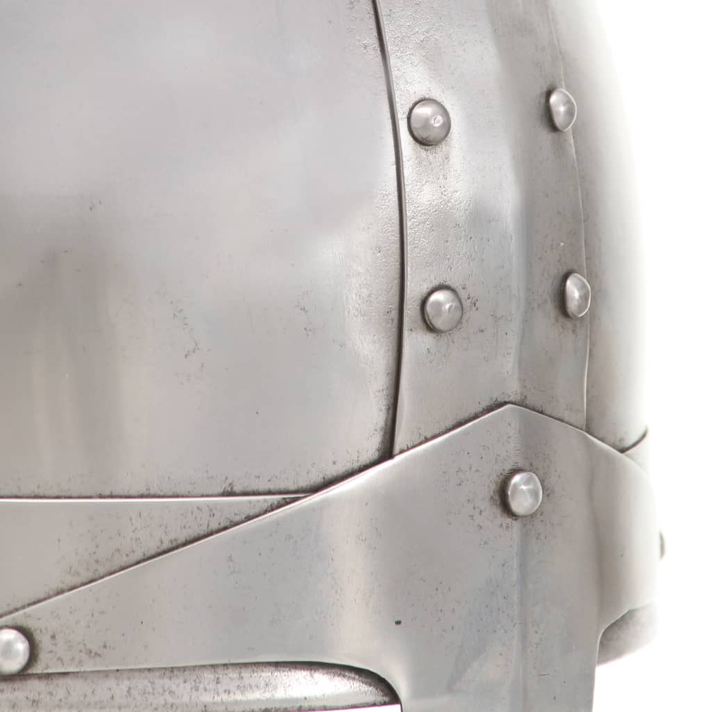 Středověká rytířská přilba pro LARPy replika stříbro ocel