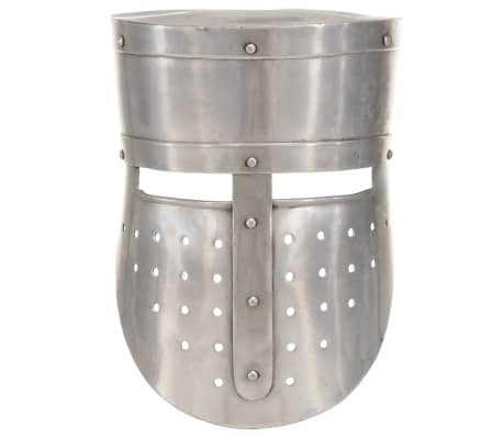 vidaXL viduslaiku bruņinieku ķivere, replika, sudraba krāsas tērauds