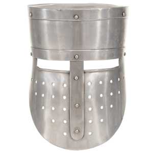 vidaXL viduslaiku bruņinieku ķivere, replika, sudraba krāsas tērauds