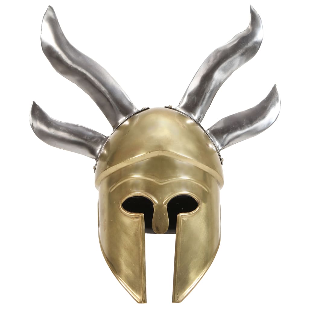 vidaXL Soldatenhelm Grieks replica LARP staal messingkleurig afbeelding