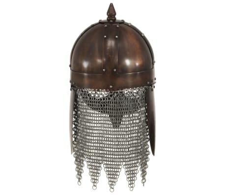 vidaXL Wikinger-Krieger-Helm Antik Replik für LARP Kupfern Stahl