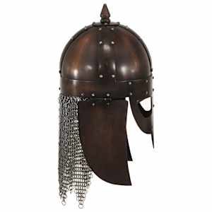 Vikingská válečnická přilba pro LARPy replika měděná ocel - obrázek 4
