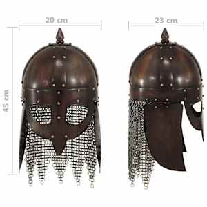 Vikingská válečnická přilba pro LARPy replika měděná ocel - obrázek 8