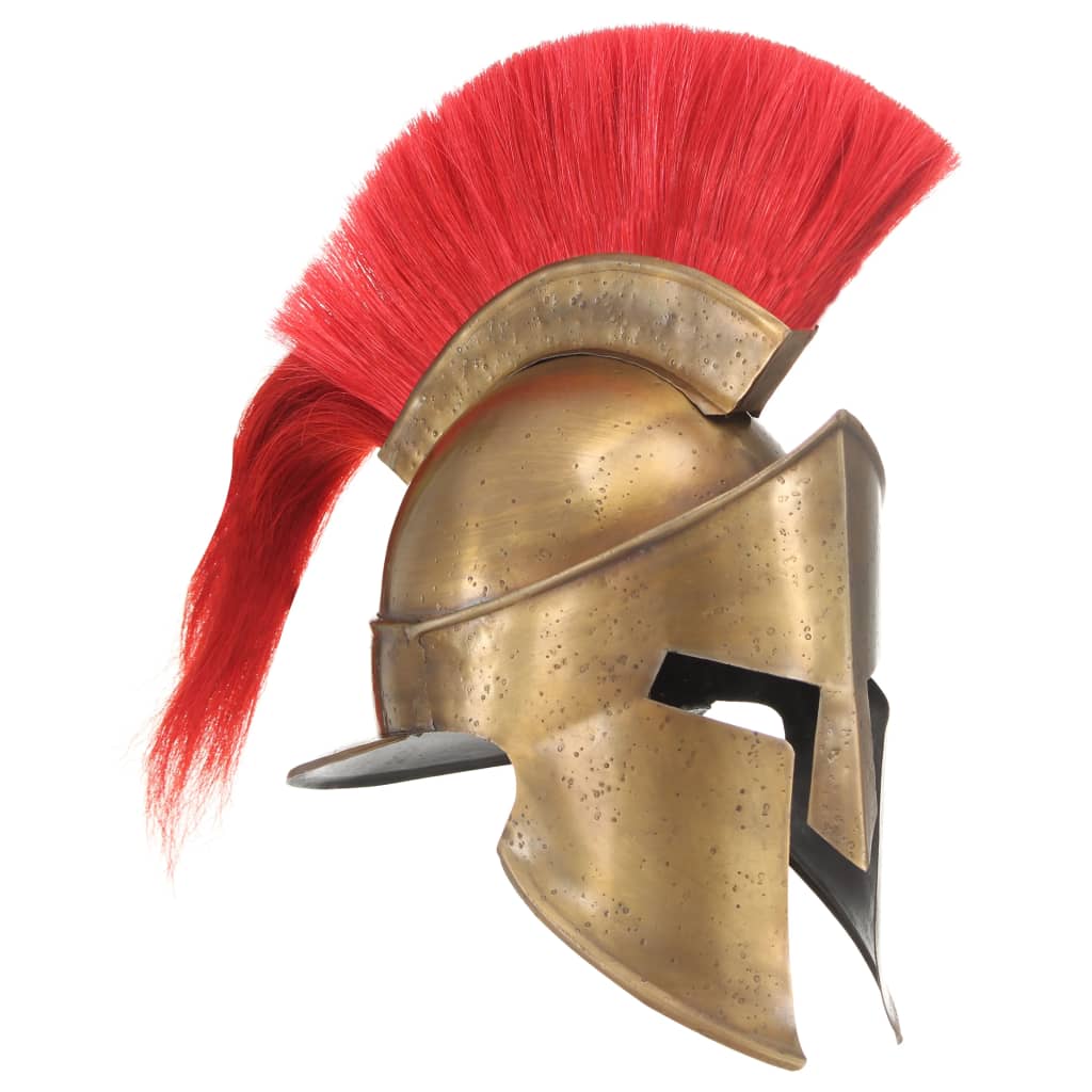 vidaXL Coif războinic grec aspect antic, jocuri pe roluri, alamă, oțel vidaxl.ro