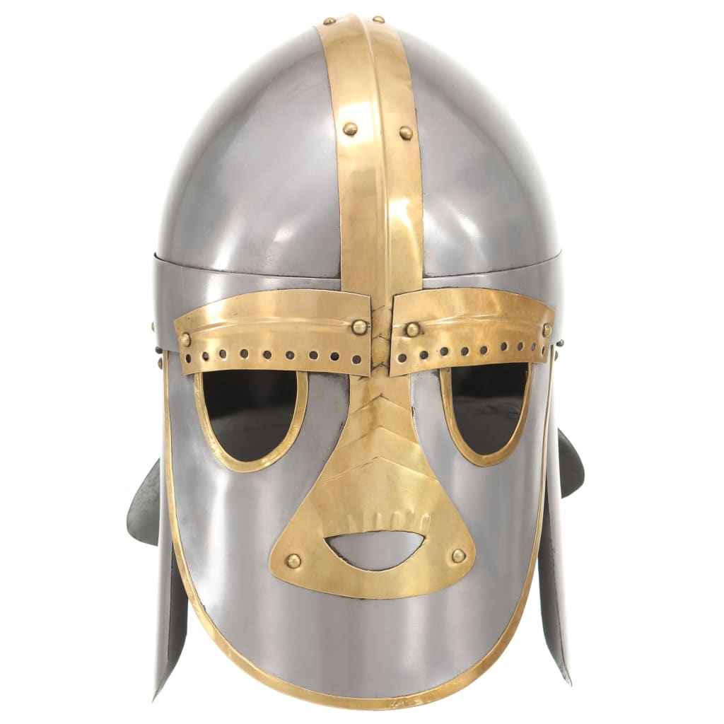 

vidaXL Helm middeleeuws replica LARP staal zilverkleurig