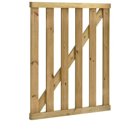 vidaXL Garden Slats Gate Impregnated Pinewood 100x120 cm